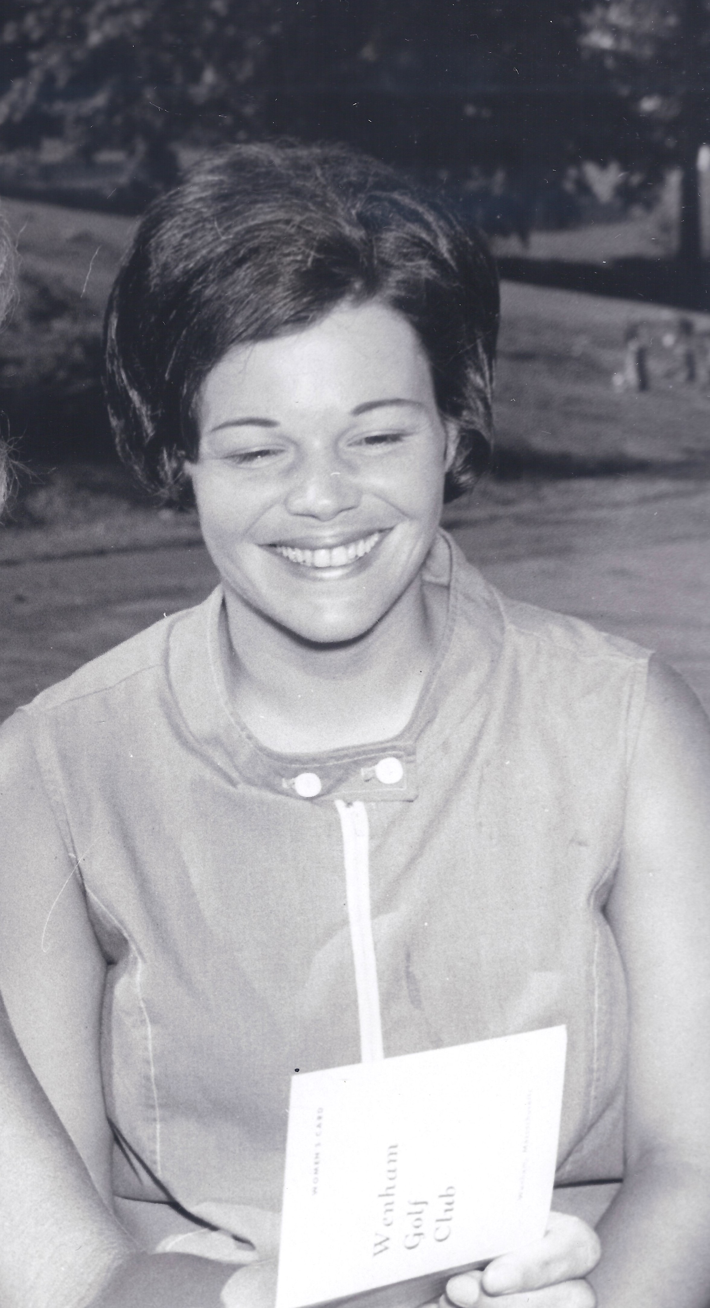 A young Elaine Moulison with a Wenham Golf Club scorecard